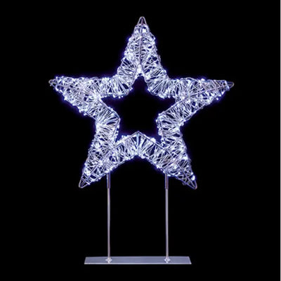 Silver Table Top Star with 720 Twinkling White LEDs 45cm