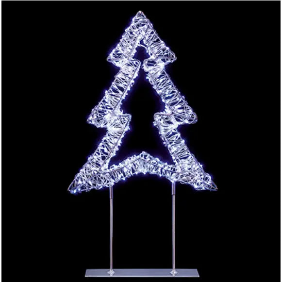 Silver Table Top Tree with 720 Twinkling White LEDs 45cm