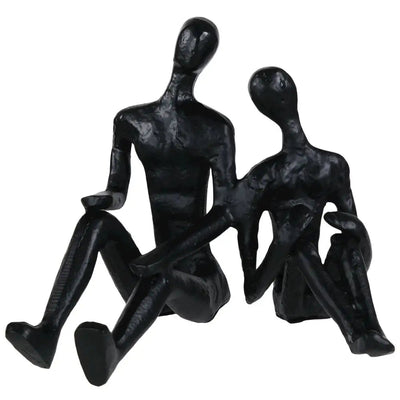 Sitting Couple Black 23 x 15 x 15cm - Homeware