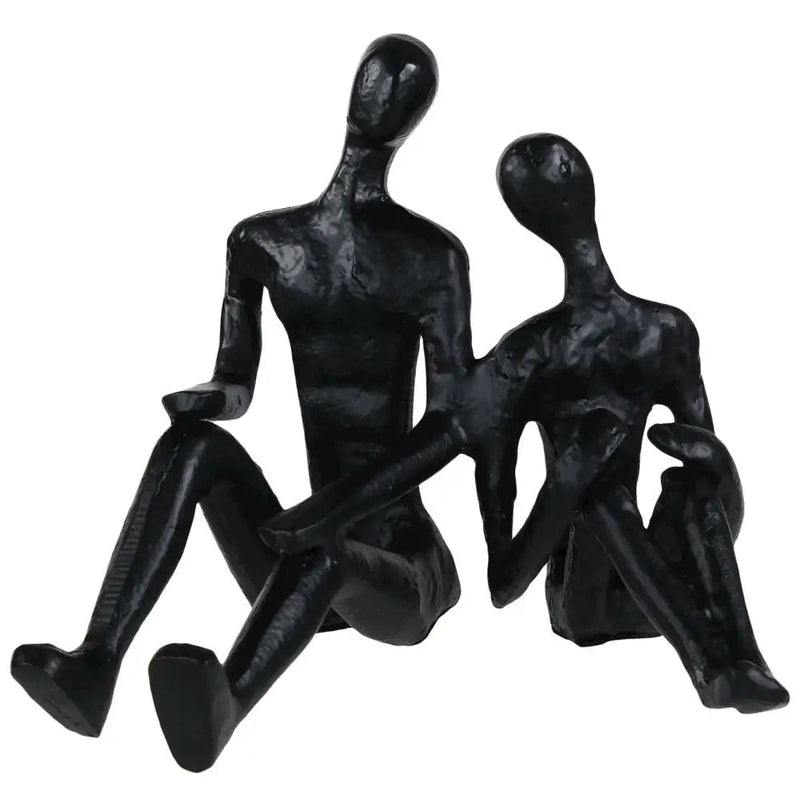 Sitting Couple Black 23 x 15 x 15cm - Homeware