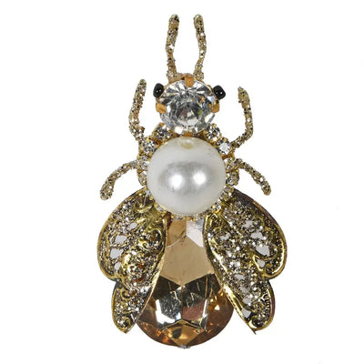 Small Champagne Beaded Insect Bauble - Seasonal & Holiday