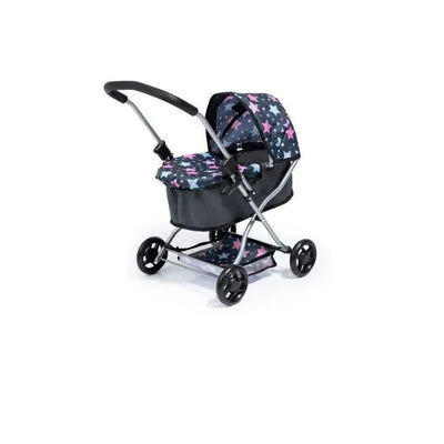 Small Dolls Pram Go with Blue & Pink Stars - Toy