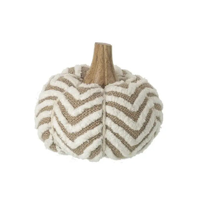 Small Jute Pumpkin With Wooden Stem 12x10cm - Seasonal >>