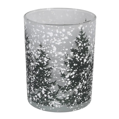 Small Snowy Trees Candle Holder - Seasonal & Holiday