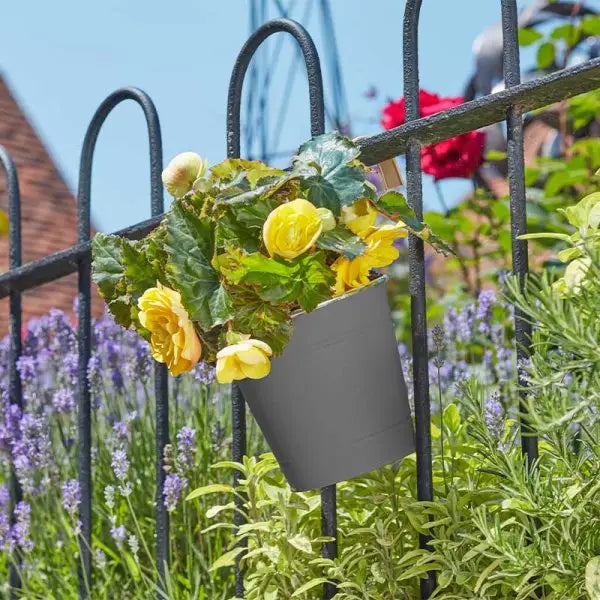 Smart Garden 6 Inch Fence & Balcony Hanging Pot - Slate -