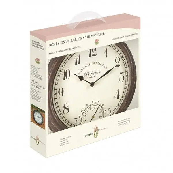 Smart Garden Bickerton Wall Clock & Thermometer 12 Inches -