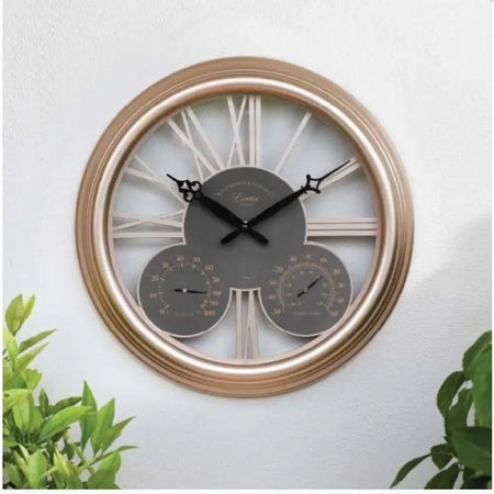 Smart Garden Exeter Wall Clock & Thermometer 15in - Rose