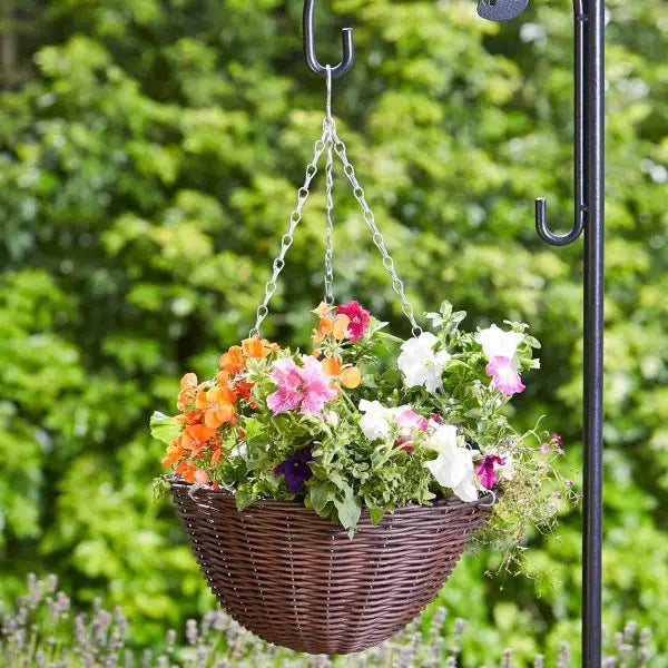 Smart Garden Faux Rattan Hanging Basket Chestnut 14’’