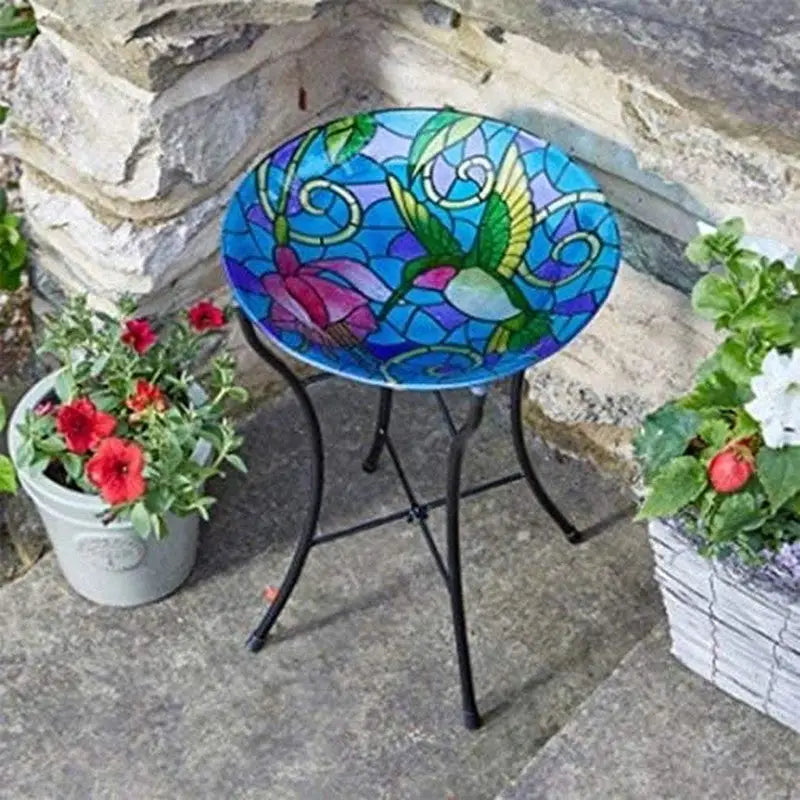 Smart Garden Hummingbird Glass Birdbath Table - Christmas