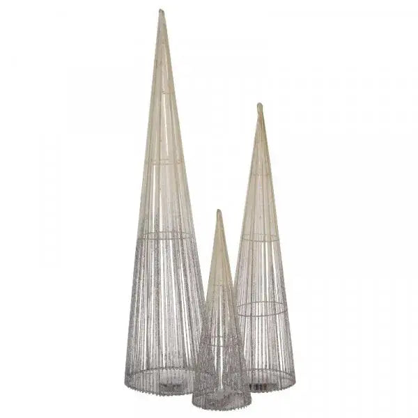 Smart Garden Silver Sparkly TreeBelisk Set of 3 Christmas
