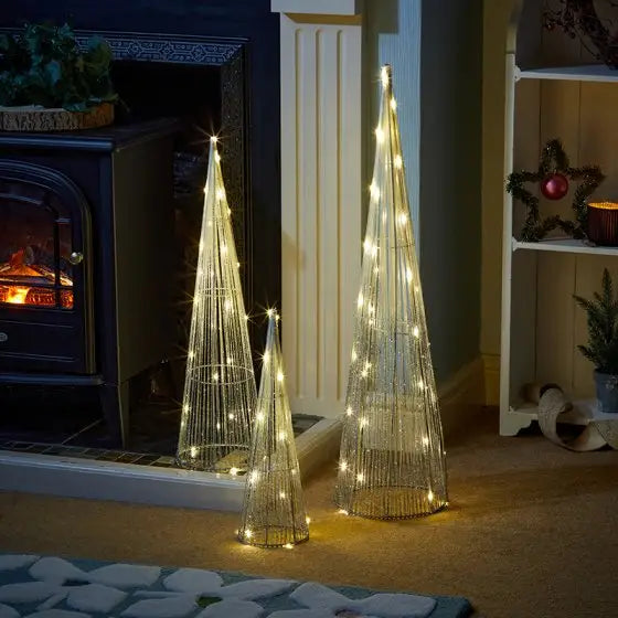 Smart Garden Silver Sparkly TreeBelisk Set of 3 Christmas