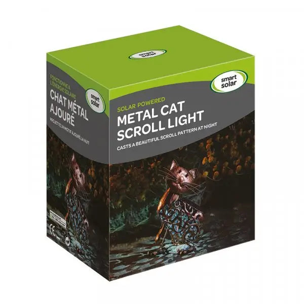 Smart Garden Solar Metal Cat Scroll Light - Gardening &