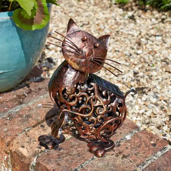 Smart Garden Solar Metal Cat Scroll Light - Gardening &