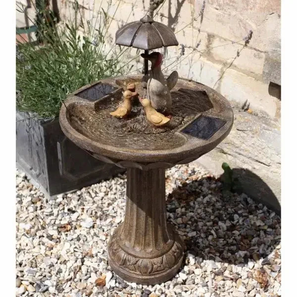 Smart Garden Solar Powered Duck Family Water Fountain -