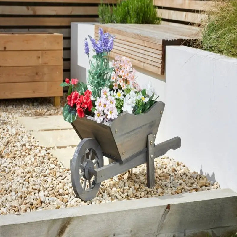 Smart Garden Woodland Wheelbarrow Planter- Slate - Gardening
