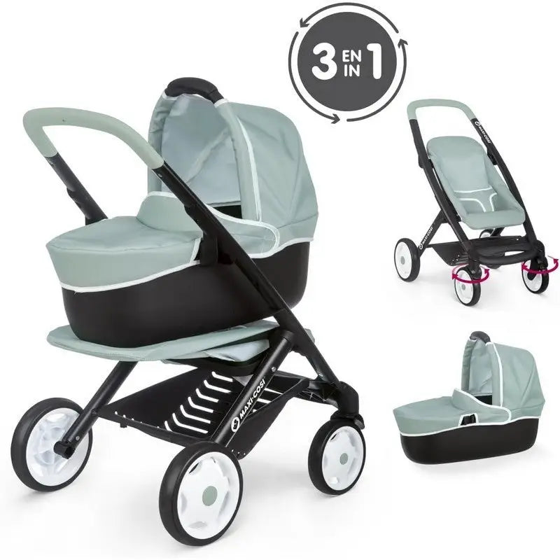 Smoby Maxi-Cosi 3 in 1 Pushchair & Pram - Sage Green - Toys