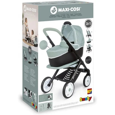 Smoby Maxi-Cosi 3 in 1 Pushchair & Pram - Sage Green - Toys