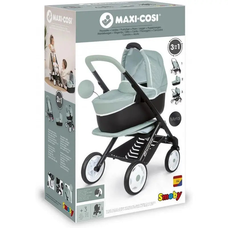 Smoby Maxi-Cosi 3 in 1 Pushchair & Pram - Sage Green - Toys
