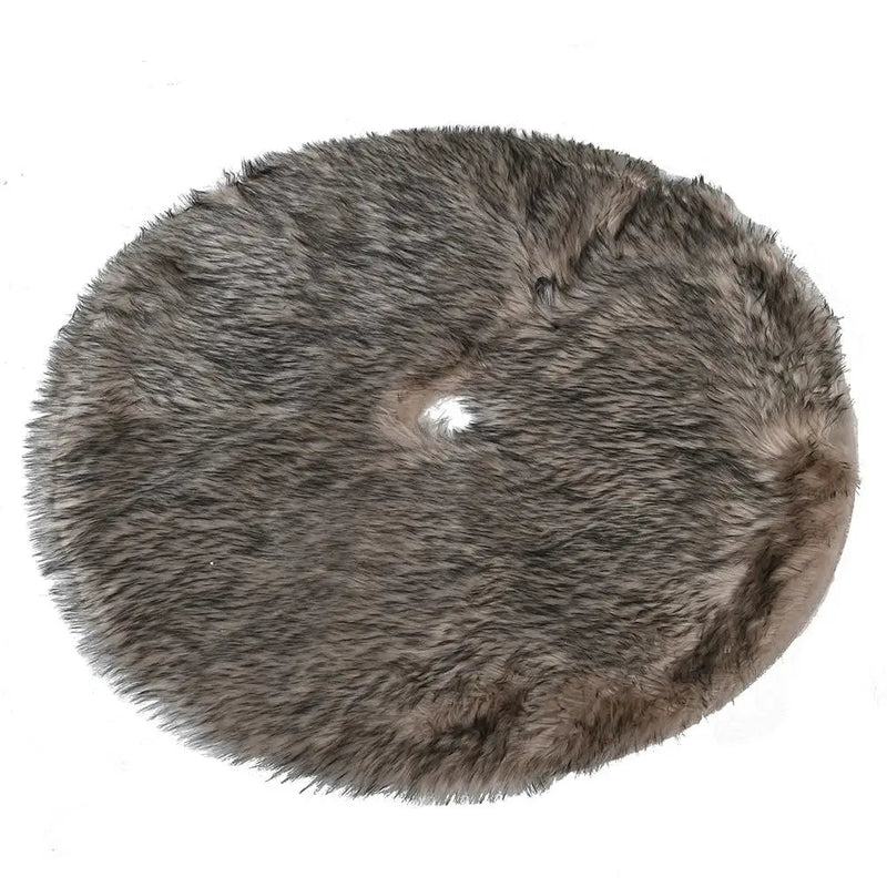 Soft Brown Faux Fur Tree Skirt - Christmas