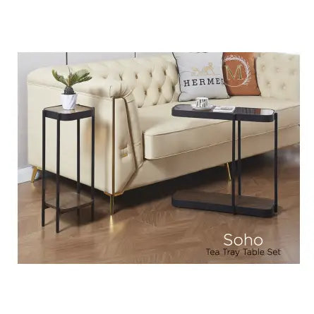 Soho Sofa Tea Table Set - Walnut (W: 610mm D: 230mm H: