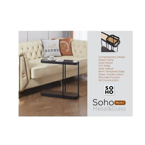 Soho Sofa Tea Table Set - Walnut (W: 610mm D: 230mm H: