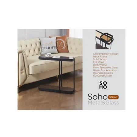 Soho Sofa Tea Table Set - Walnut (W: 610mm D: 230mm H: