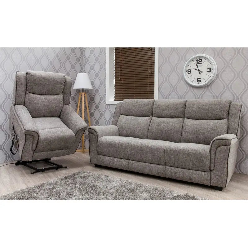 Spencer Light Grey Fabric Sofa Range - 3 + 1 + 1 - Homeware