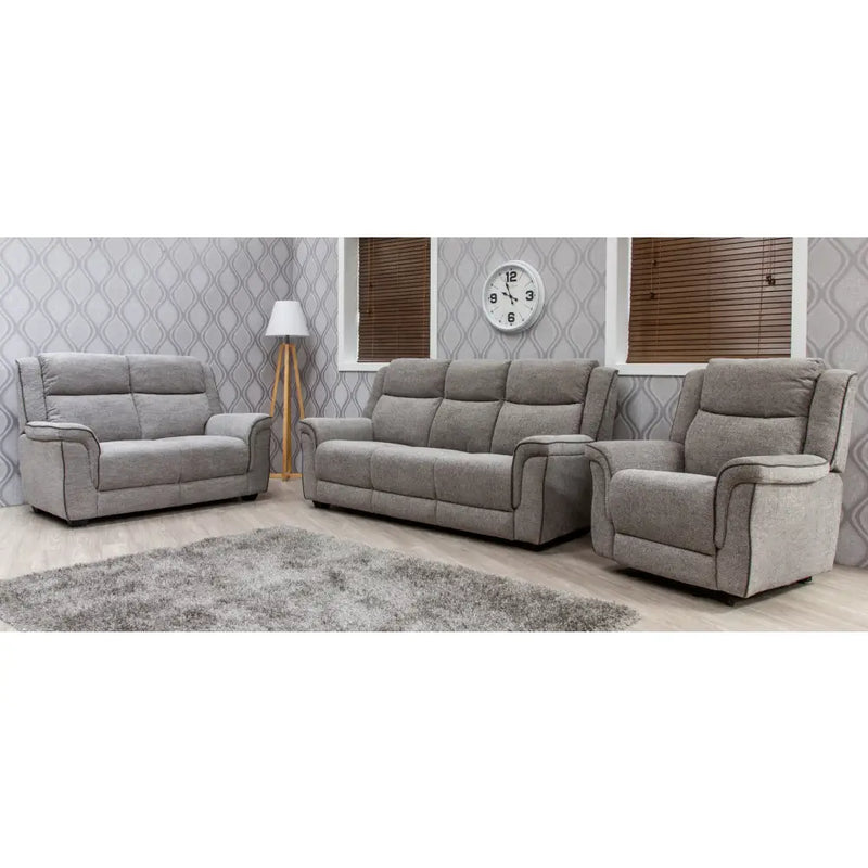 Spencer Light Grey Fabric Sofa Range - 3 + 2 - Homeware >>