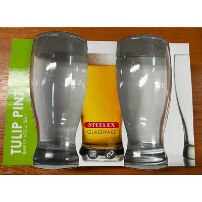 Steelex Tulip Pint Glasses 58Cl 2 Pack - Kitchenware