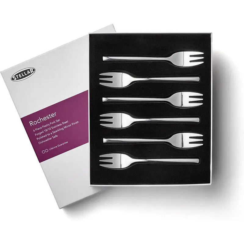 Stellar Rochester Set of 6 Pastry Forks - Kitchenware