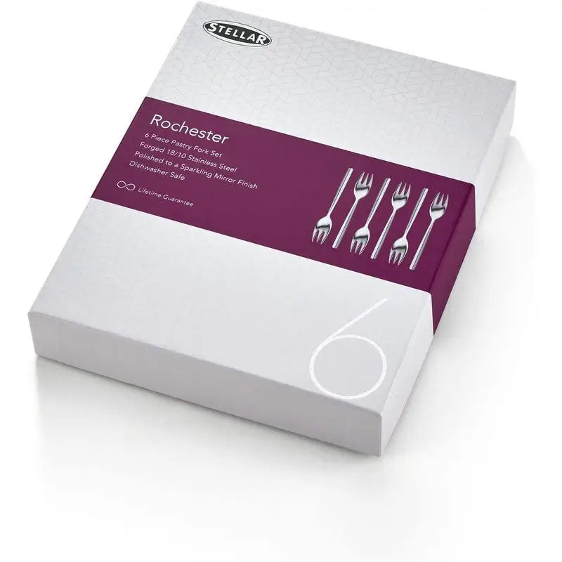 Stellar Rochester Set of 6 Pastry Forks - Kitchenware