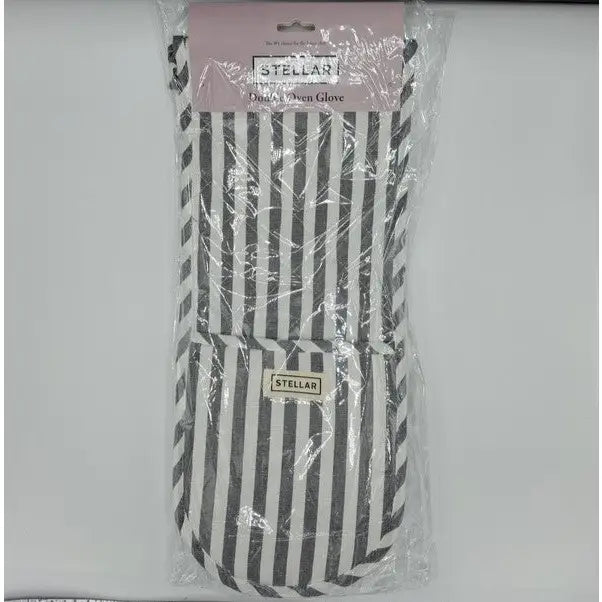 Stellar Thermal Resistant Double Oven Glove Grey & White