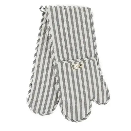 Stellar Thermal Resistant Double Oven Glove Grey & White