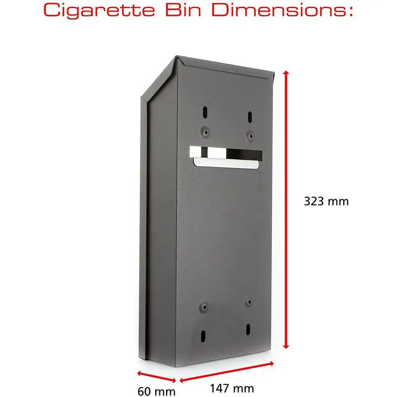 Sterling Cigarette Bin Wall Mounted 147x323x60mm - Black -