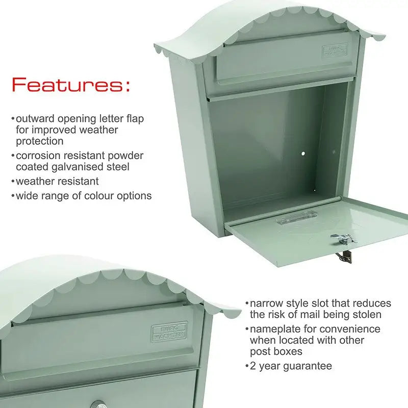 Sterling Classic Post Box With Bowed Roof Wall Mounted -