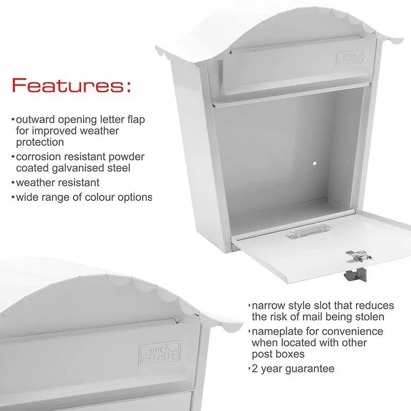 Sterling Classic Post Box With Bowed Roof Wall Mounted -