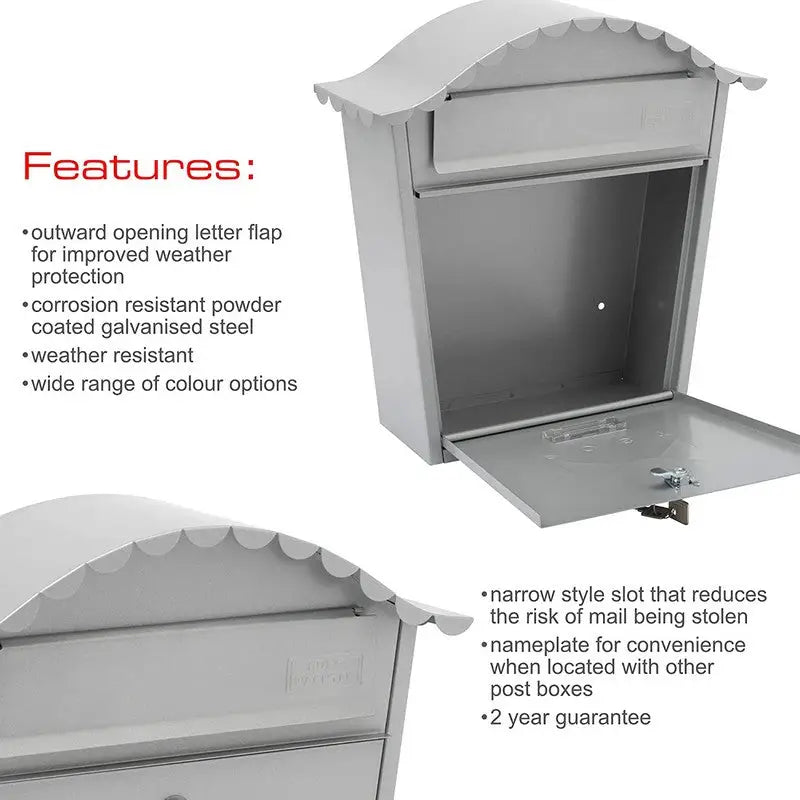 Sterling Classic Post Box With Bowed Roof Wall Mounted -