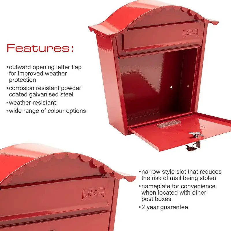 Sterling Classic Post Box With Bowed Roof Wall Mounted -