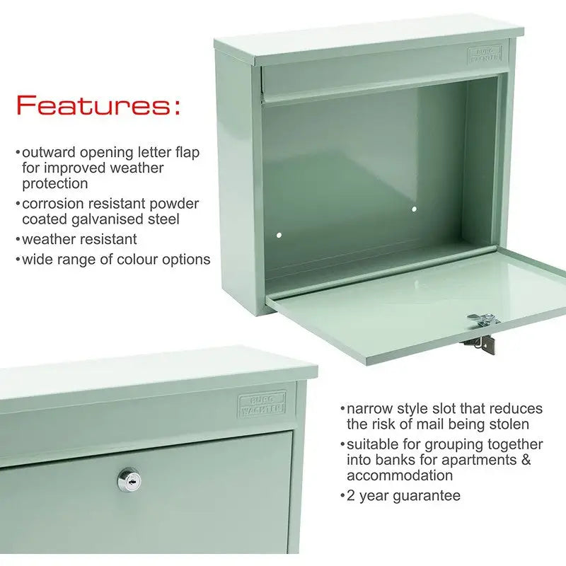 Sterling Elegance Post Box With Lift Up Lid Wall Mounted -