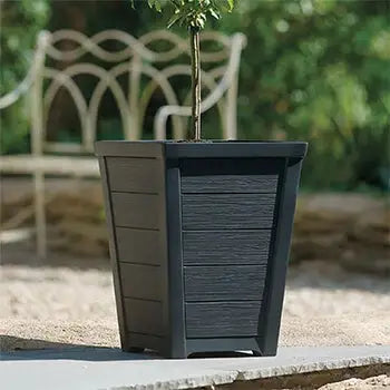 Stewart Garden 31cm Taper Low Planter - Anthracite -