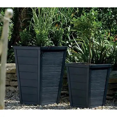 Stewart Garden 36cm Taper Tall Planter - Anthracite -
