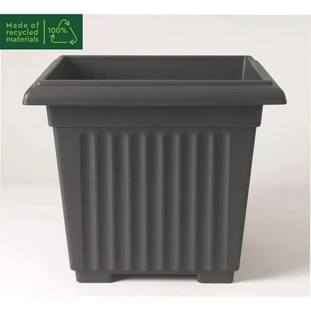 Stewarts Corinthian Square Plant Pot Black - 40cm -