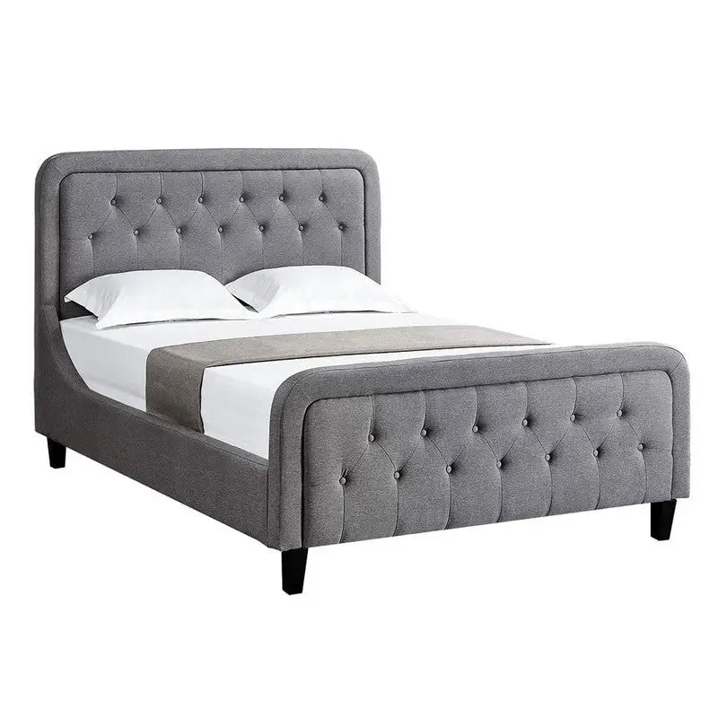 Stockport Grey Fabric Double Bed - 4Ft 6 Inches - Beds