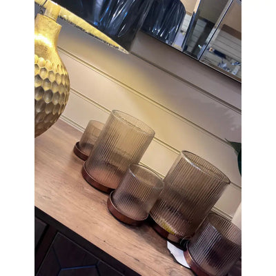 Straits Bronze Ribbed 5 Candle Holder - Homeware