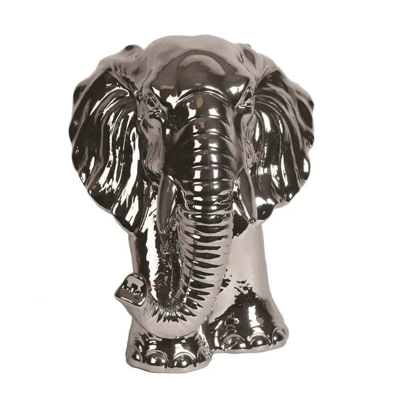 Straits Chrome Elephant Head Decor 25.5cm - Homeware