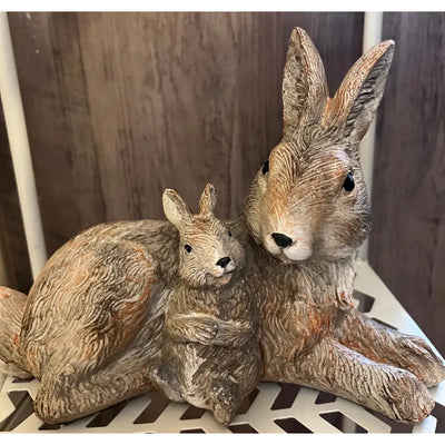 Straits Deco Rabbit & Baby Figure 22cm - Homeware