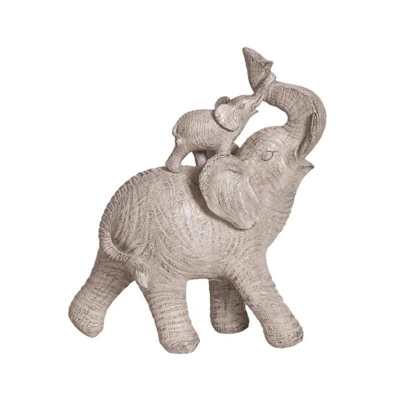 Straits Elephant & Baby Figurine 23cm - Homeware