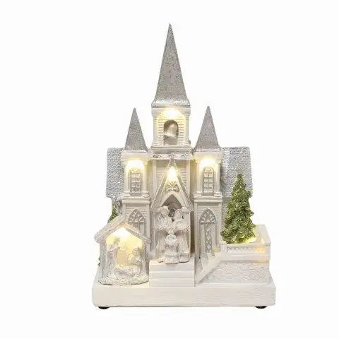 Straits Led Nativity Church Scene 25cm - Christmas