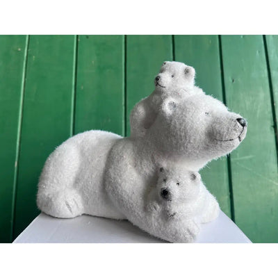 Straits Polar Bear And Cubs Playful 24.5cm - Christmas