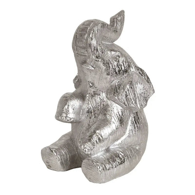 Straits Silver Sitting Elephant 23.5cm - Homeware